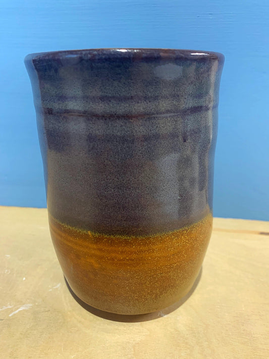 Green and brown pencil jar