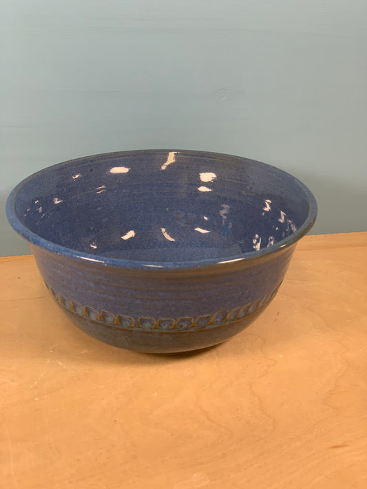 Set of 4 Blue and brown cereal bowls
