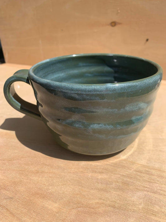 Spiraled green Cocoa Mug