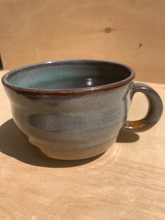 Green and brown Coffee Mug