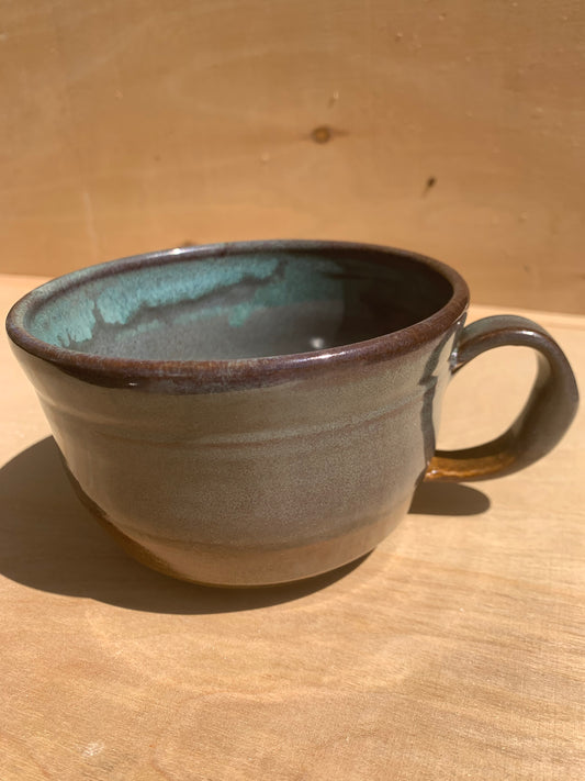 Green and brown Coffee Mug