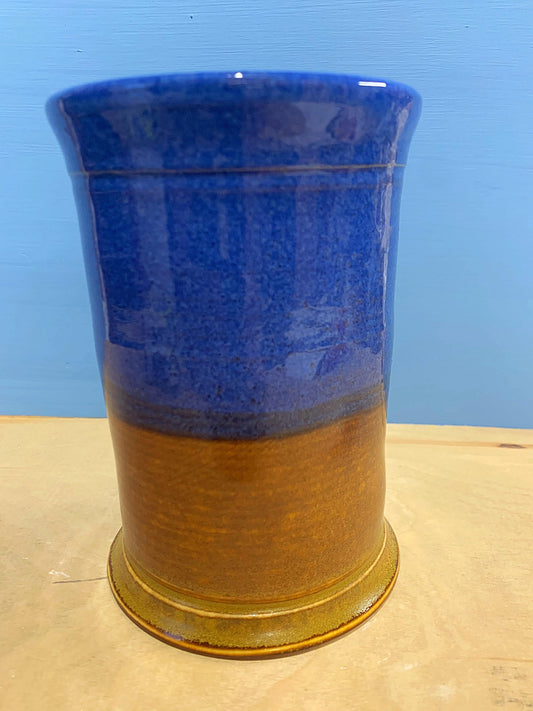 Blue and brown tumbler