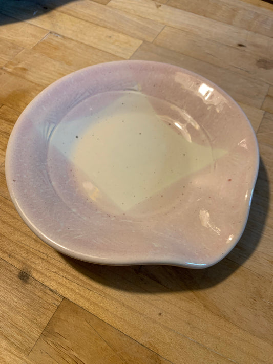 Pink and white Spoon dish