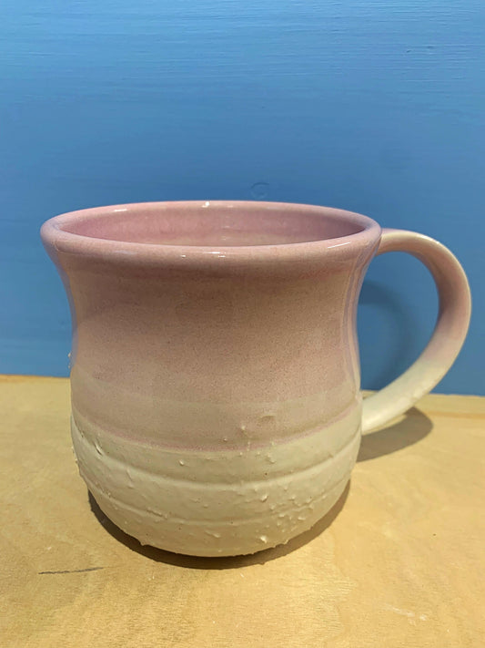 Pink and white textured Coffee mug